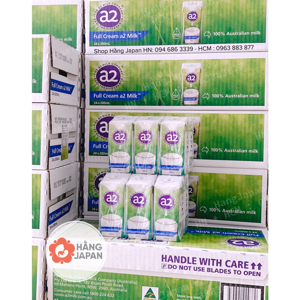 Sữa tươi tiệt trùng dạng nước A2 FULL CREAM 200ml/hộp
