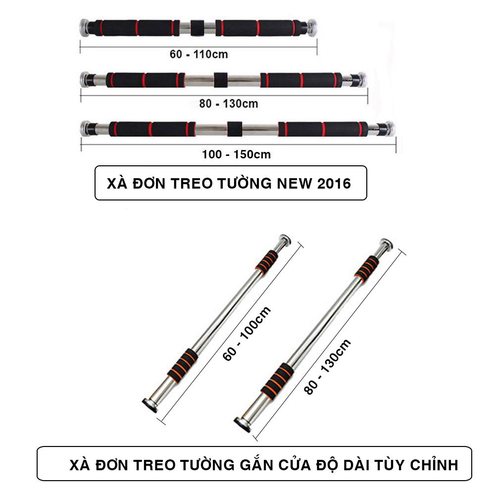 Xà đơn gắn cửa treo tường 2022 chống xoay chịu lực bằng thép đa năng , Xà đơn gắn tường hỗ trợ tập Gym đa năng tại nhà