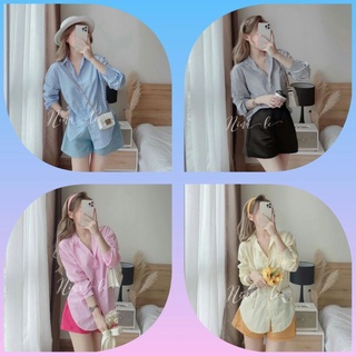 Set đồ đi choi big size áo sơ mi sọc kèm quần phù hợp dạo phố / đi biển
