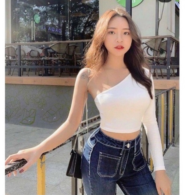 Áo lệch vai dài tay
