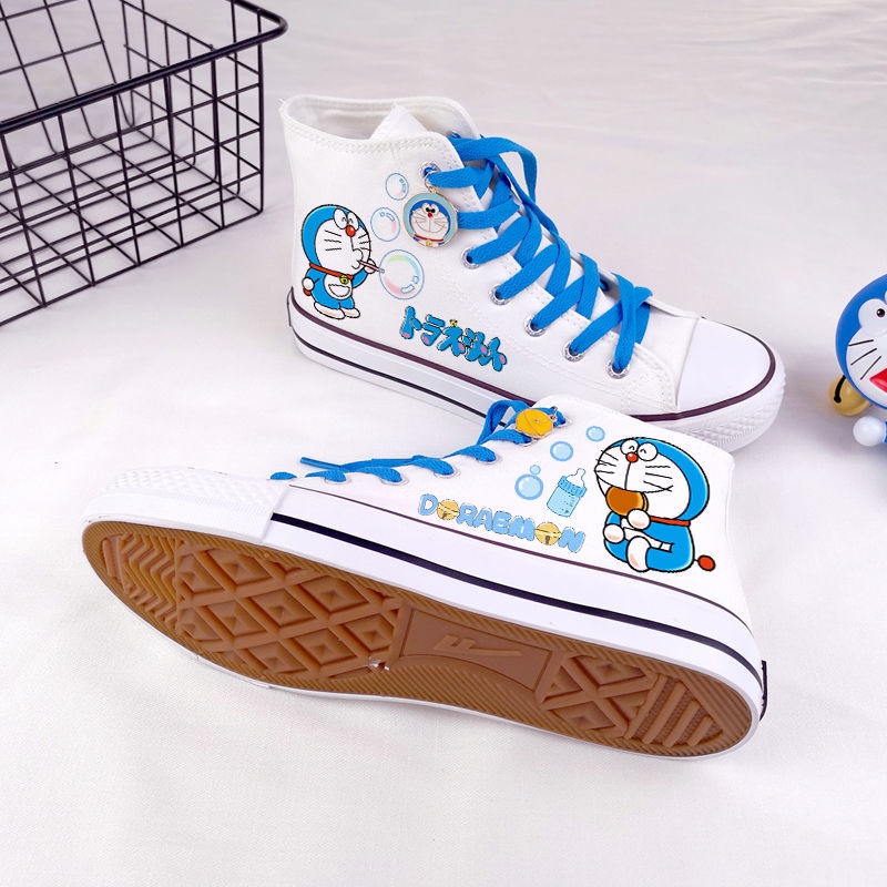 Giày Canvas Cột Dây Hoạ Tiết Doraemon Thời Trang Mùa Hè Dành Cho Nữ 2022