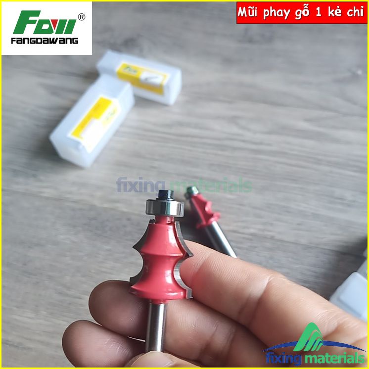 Mũi phay gỗ 1 kẻ chỉ, soi chỉ tơ- cốt 6ly, 12 ly