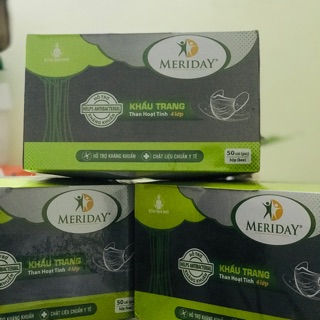 Khẩu trang than hoạt tính meriday 4 lớp - cty bông bạch tuyết