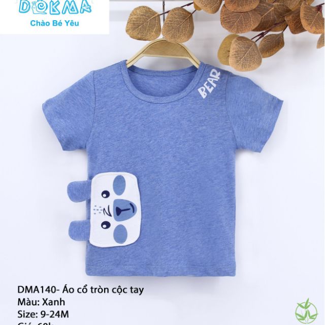 (DMA140) Dokma- Áo cổ tròn cộc tay cho bé trai 9-24m