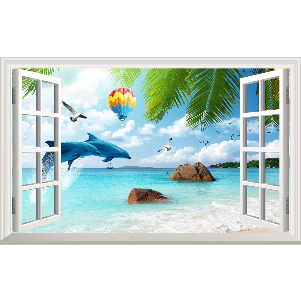 TRANH DÁN TƯỜNG 3D CỬA SỔ - TRANH DÁN TƯỜNG CỬA SỔ PHONG CẢNH