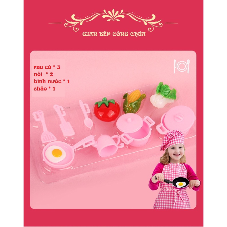 Búp Bê Công Chúa NATASHA kèm váy áo giày dụng cụ nhà bếp các chi tiết nhỏ thỏa giấc mơ công chúa cho bé gái