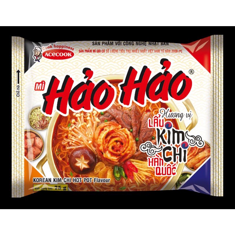 Mì Hảo Hảo Lẩu Kim Chi Hàn Quốc Acecook 75g rất ngon