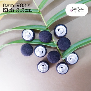 Nút bọc vải size lớn 1.7cm màu đen v037 - tr.button