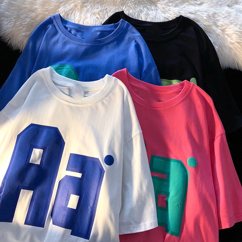 Áo Thun Tay Ngắn Cổ Tròn In Họa Tiết Đơn Giản Thời Trang Cho Nữ