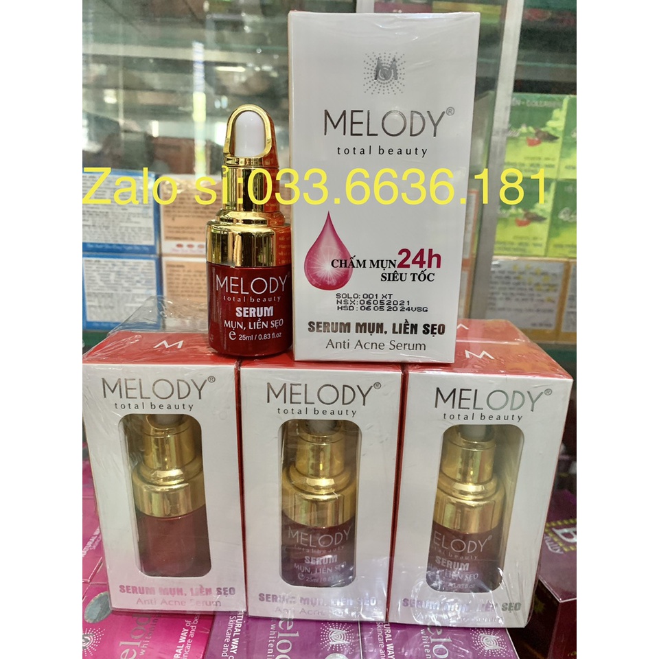 [chính hãng 100%] serum MELODY giảm mụn-liền sẹo-trắng sáng da-cân bằng độ ẩm chai 25ML