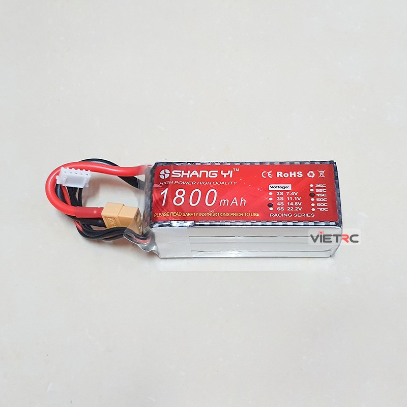 [VIETRC] Pin ShangYi 2S/3S/4S 1500/1800/2200/2600mAh dùng cho máy bay điều khiển từ xa, không dùng cho tàu, cano