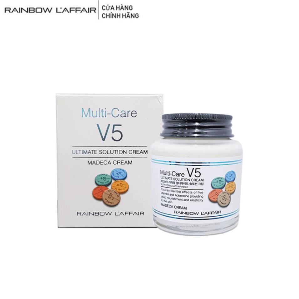 Kem dưỡng trắng, ngừa mụn, mờ thâm nám Rainbow L'affair Multi - care V5 Madeca 90 ml