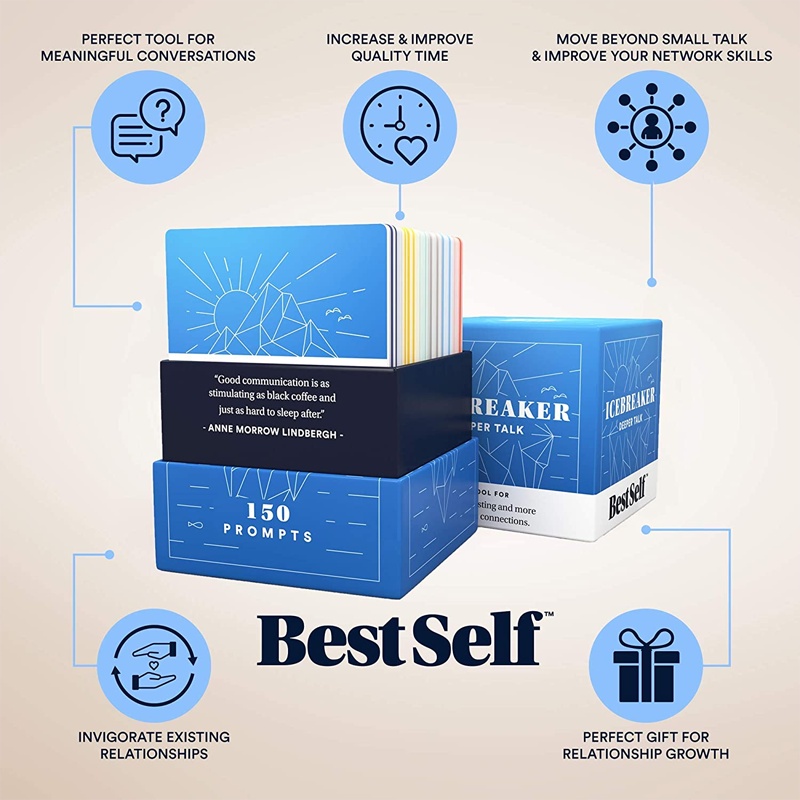 Best Self Decks – Icebreaker Deck, Deeper Talk, Intimacy or WorstSelf 150 Prompts Car