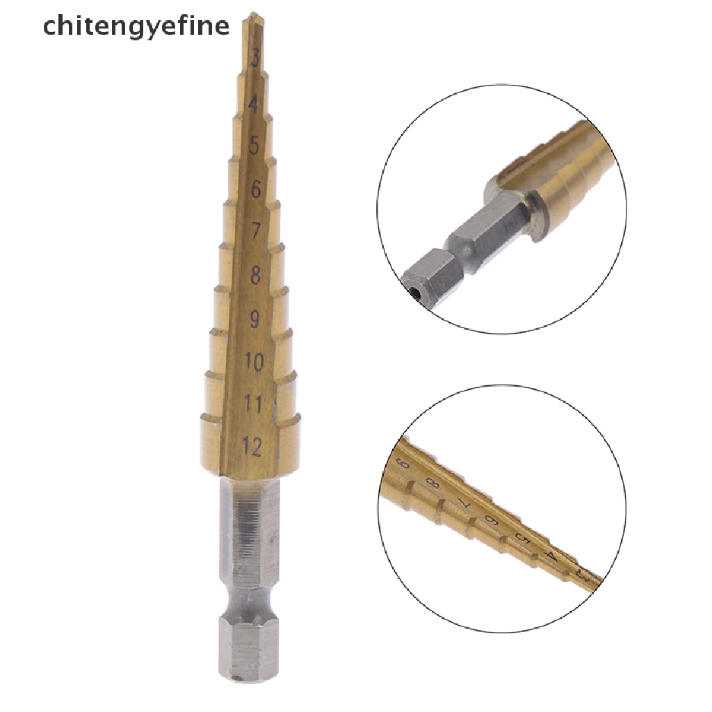 Mũi khoan bước lục giác 3-12mm có lớp phủ kim loại