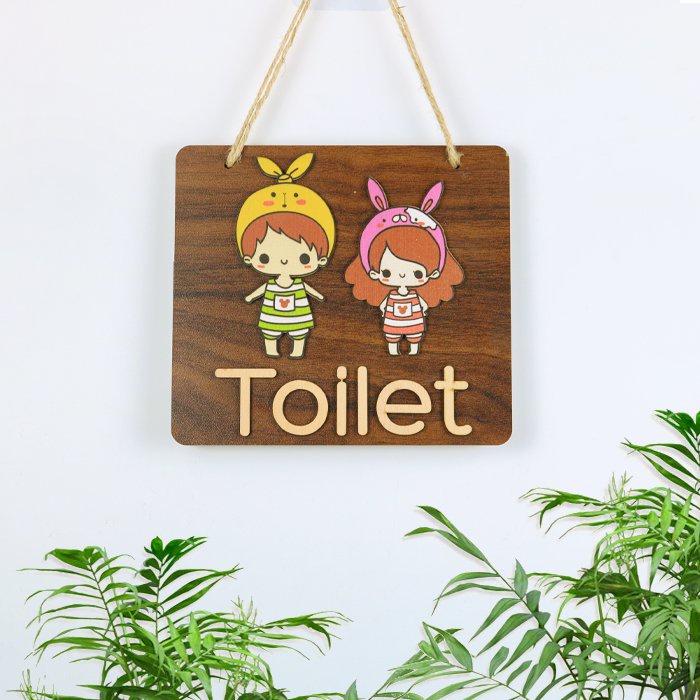 Bảng gỗ WC toilet nhiều mẫu mới nhất năm 2022 trang trí decor gia đình, cửa tiệm