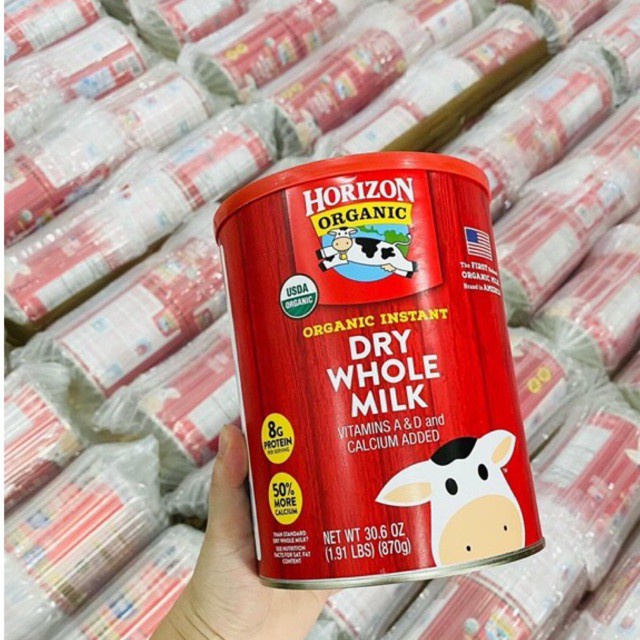 SỮA TƯƠI DẠNG BỘT NGUYÊN KEM SẤY KHÔ HORIZON ORGANIC 870G HÀNG MỸ CHÍNH HÃNG - 9165