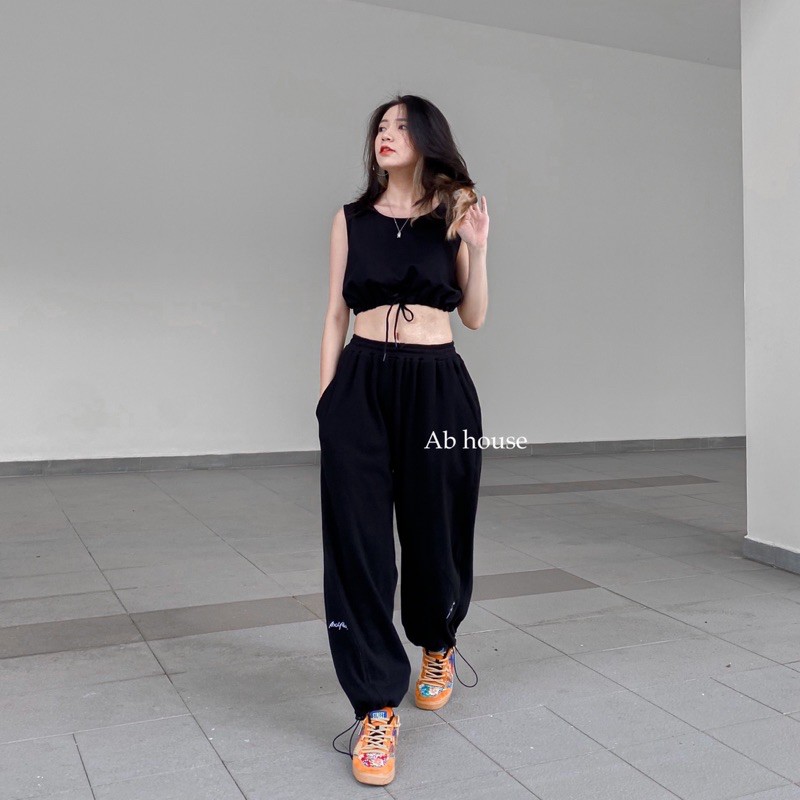 Quần Jogger Nhung Dây Rút AXIFAH Unisex (Ảnh Thật/Có Sẵn)