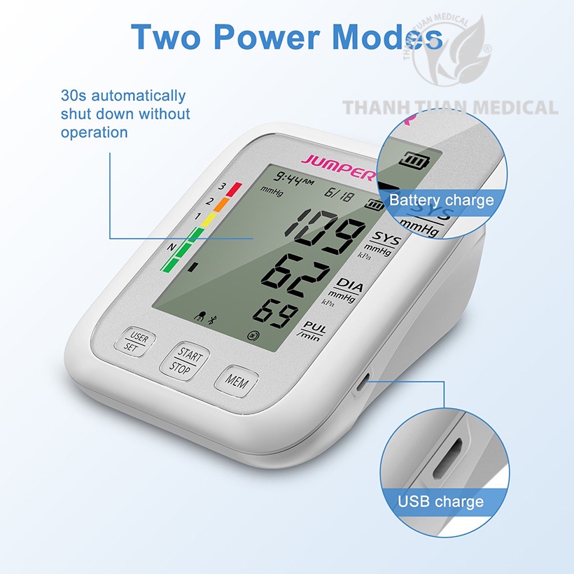 Máy đo huyết áp bắp tay Jumper JPD-HA120 Kết nối Bluetooth -  Bảo hành chính hãng 5 năm