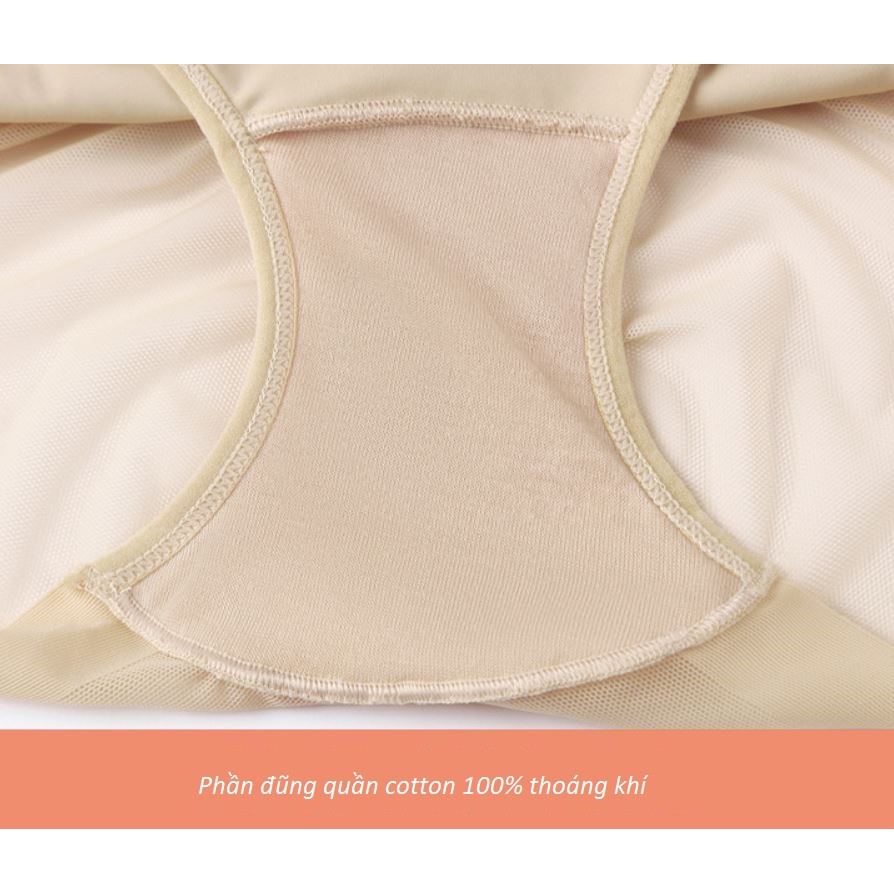 Quần Lót Thun Lụa Cạp Cao Gen Bụng Nâng Mông Giấu Viền P363