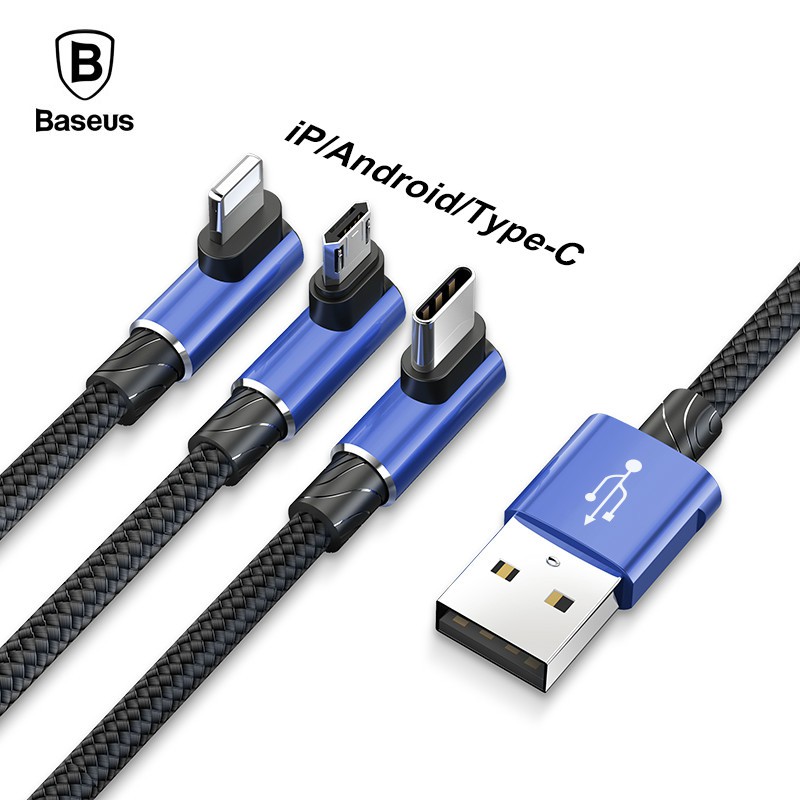 Baseus MVP 3-in-1 Mobile Game Cable USB For M+L+T 3.5A 1.2M