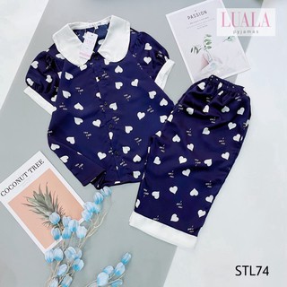 Đồ Mặc Nhà Cao Cấp Satin Ngố Cổ Sen Tim OnLy Đồ Ngủ Pijama Boody BP04.2