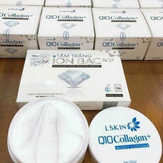 Tắm trắng ion bạc kết hợp kem body Q10 collagen của cty đan thy