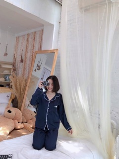 Pijama lụa trơn satin
