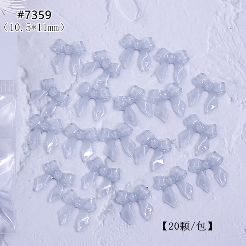 phụ kiện nơ thạch 3d gắn móng tay nail 1 túi 20 viên