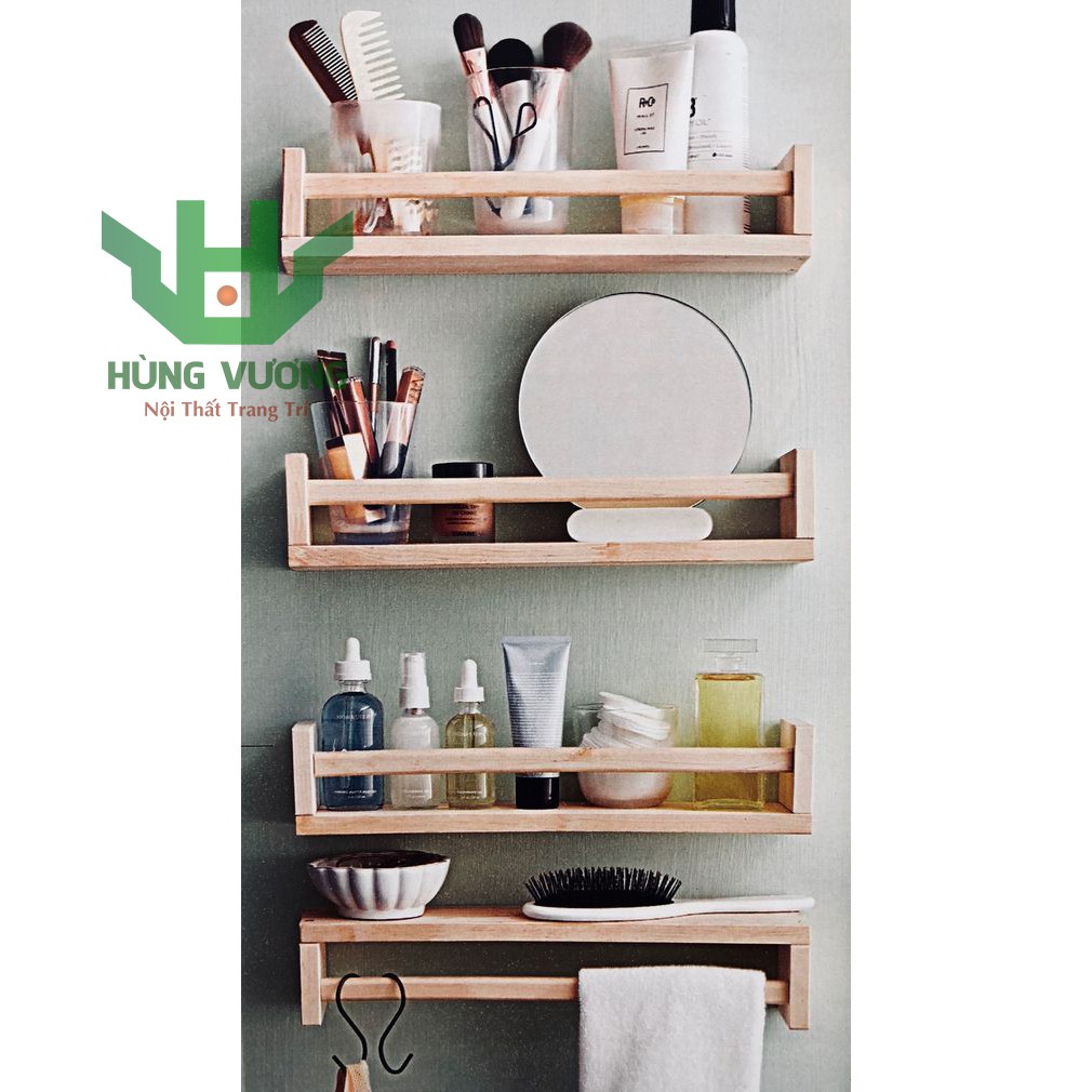 Kệ Gỗ Tự Nhiên Hình Chữ U  - Kệ Trang Trí Treo Tường Gỗ Thông DIY