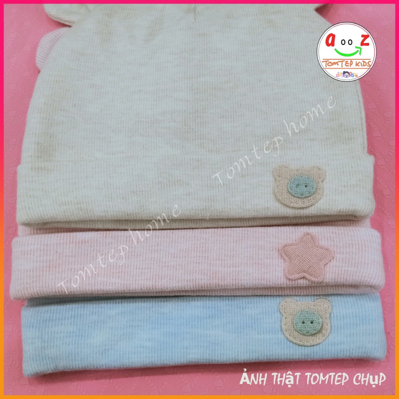 Mũ, Nón Sơ Sinh Che Thóp Cho Bé Hình Gấu Đáng Yêu. Chất Cotton 2 Lớp Dày Dặn Và Mềm Mại