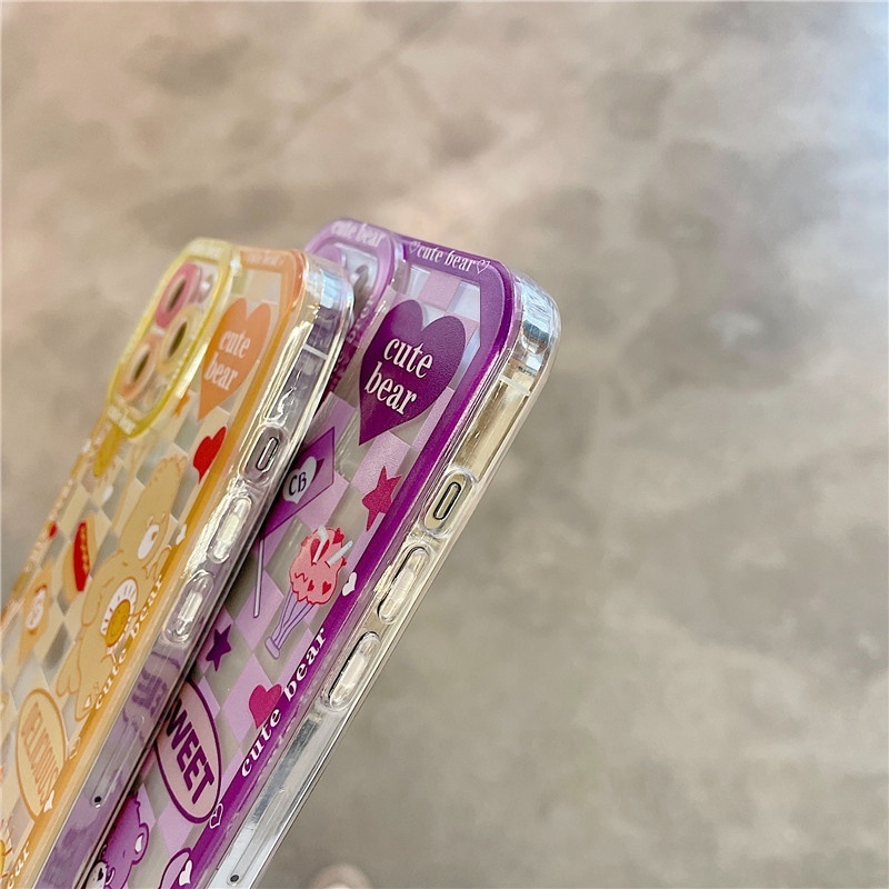 Ốp Điện Thoại Nhựa Dẻo In Hình Gấu Đáng Yêu Cho IPhone 13 Pro Max / 12 / 11 / XS / XR / 8 / 7 / 6 / Plus SE2020