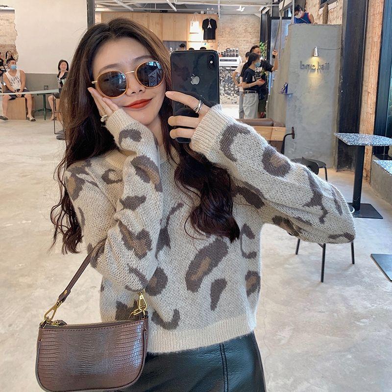 Áo Sweater Xiaozhainv Tay Dài In Họa Tiết Da Báo Phong Cách Hàn Quốc Xinh Xắn Dành Cho Nữ | BigBuy360 - bigbuy360.vn