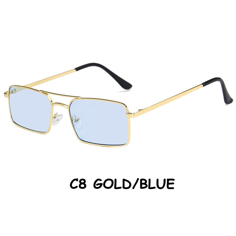 Kính mát hình chữ nhật gọng kim loại thời trang Hàn Quốc