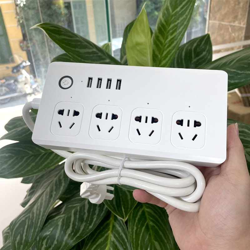 Ổ Cắm 4 Cổng Kéo Dài 10A Điều Khiển Bằng Sóng Zigbee Tuya ZTC4