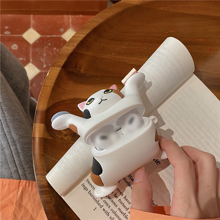 Case Airpods Mèo Tham Ăn, Ốp Airpods Mèo Tam Thể cực chất - Mã TZAP376