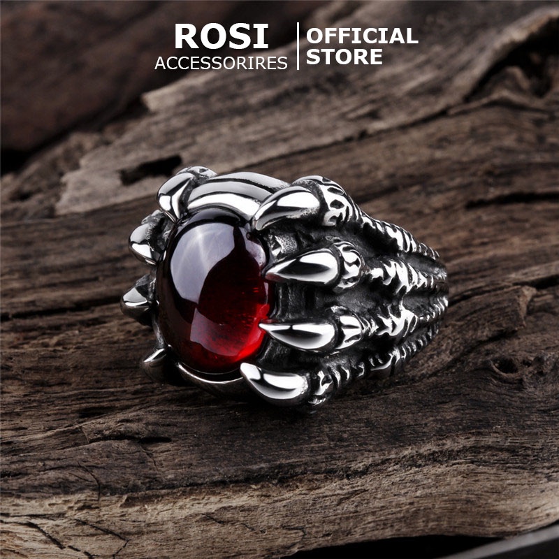 Nhẫn nam móng vuốt rồng ôm ngọc Dragon Claw cực chất