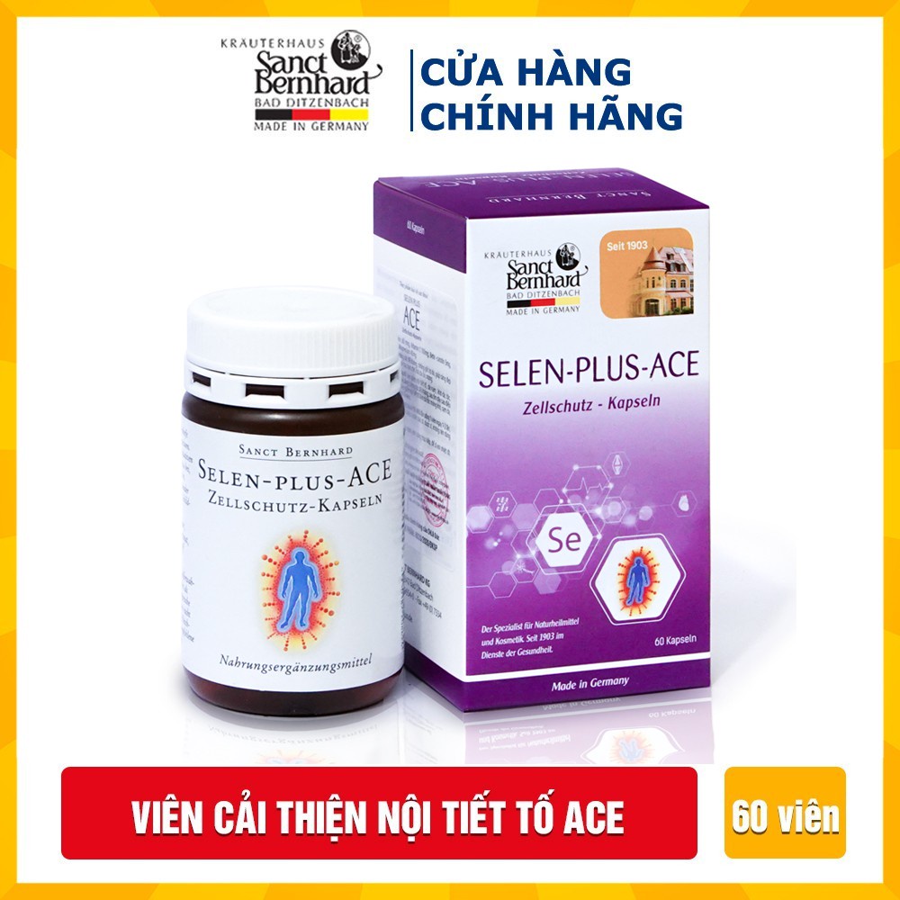 Viên uống Selen Plus ACE tăng cường miễn dịch, cải thiện nội tiết tố nam nữ Hộp 60 viên Chính hãng Sanct Bernhard Đức]