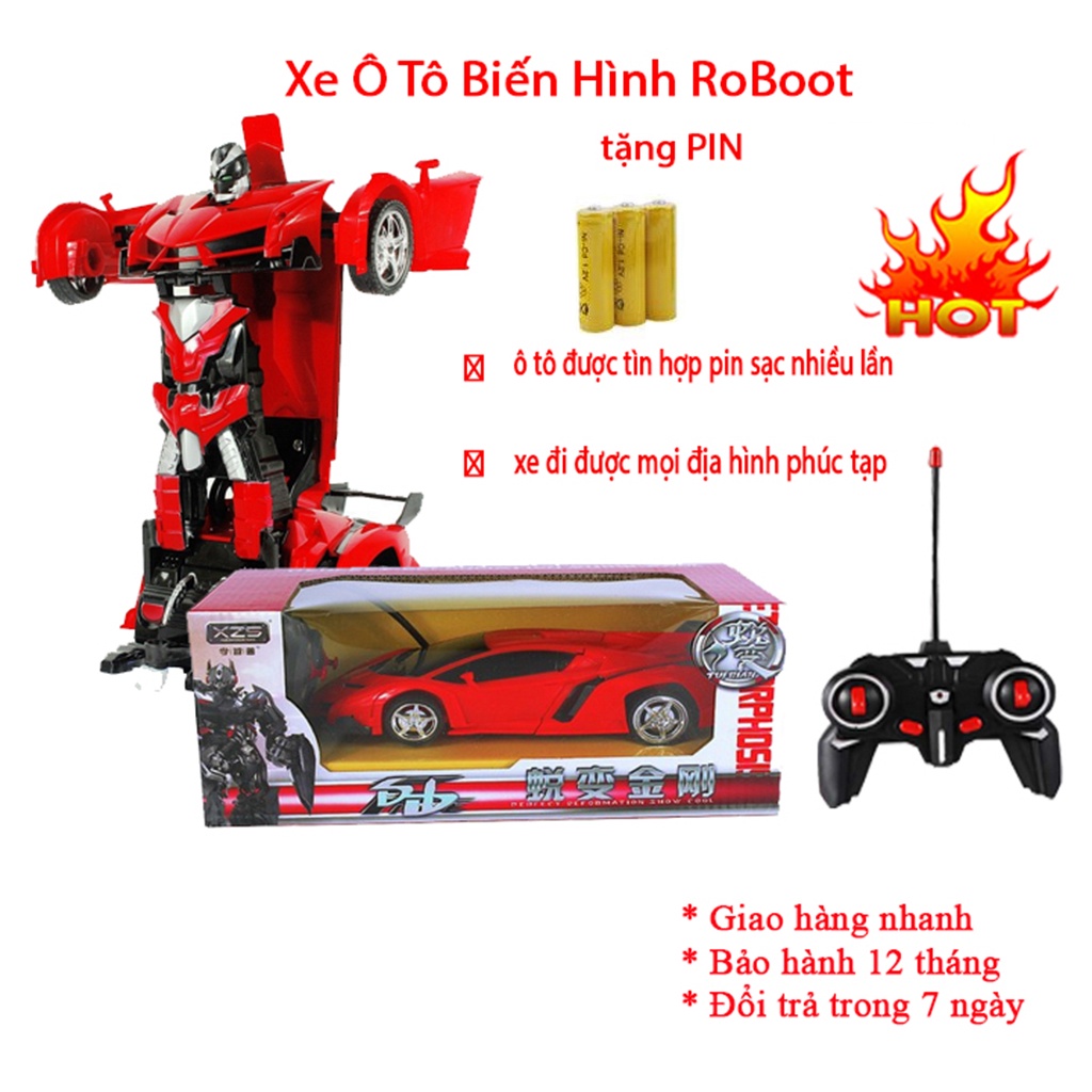 Xe Hơi Đồ Chơi , Ô Tô Biến Hình Rô Bốt, Đồ Chơi Điều Khiển Từ Xa, Tích Hợp Pin Sạc Điện, Thế Hệ Mới Cho Các Bé
