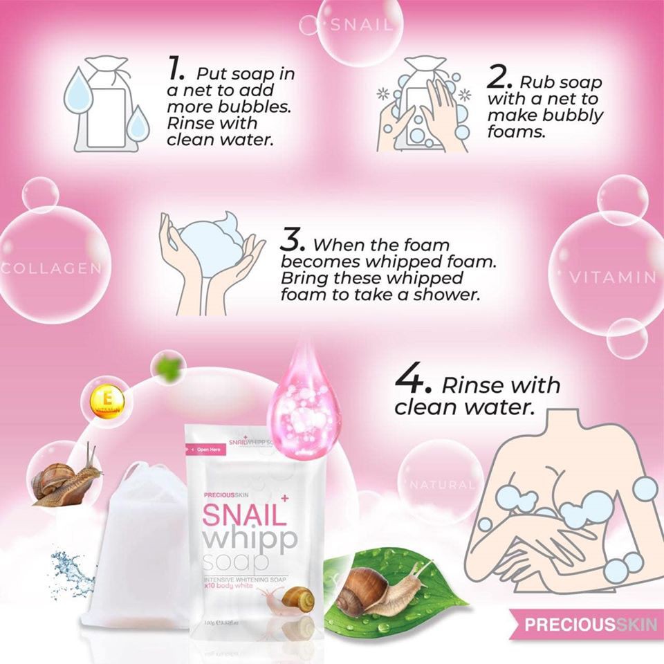01 Xà Bông Ốc Sên SNAIL WHIPP SOAP 100gram Thái Lan
