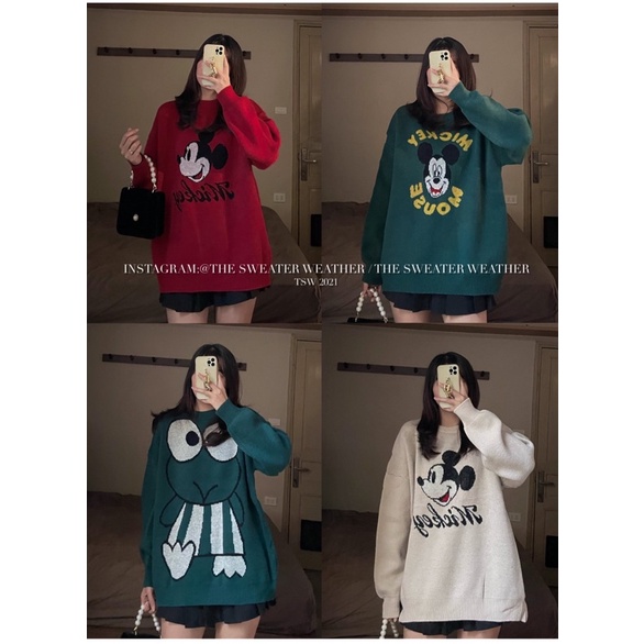 (Ảnh thật) Áo len hình thú chất đanh mịn oversize form giấu quần the.sweaterweather TSW | BigBuy360 - bigbuy360.vn