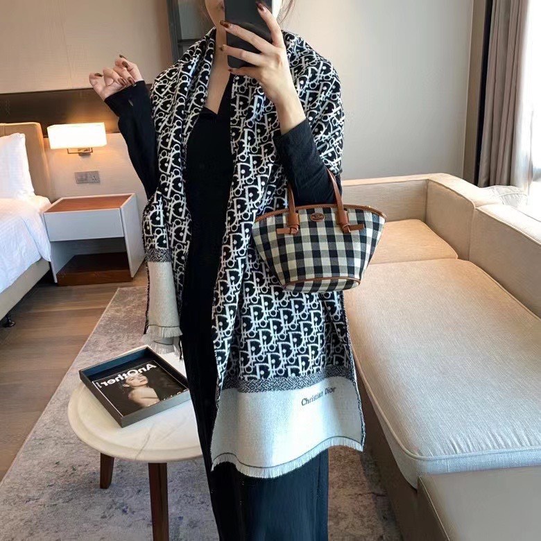 (CAO CẤP) Khăn Quàng cổ dior fullbox khăn choàng dạ ép lông cừu cashmere Khăn len làm quà tặng sang trọng lịch