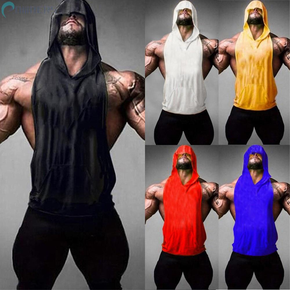Áo Tank Top Có Mũ Plus Size Cho Nam Tập Gym