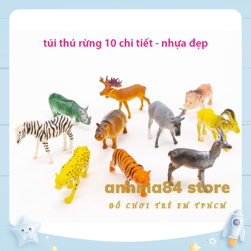 Túi thú rừng nhựa đẹp - 10 chi tiết - Mô Hình Động Vật, Thú Rừng siêu đẹp - anhma84 store TPHCM