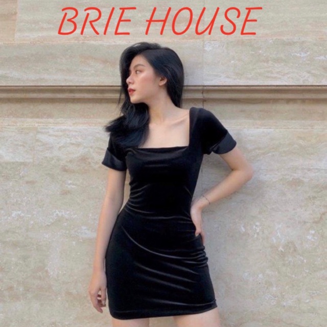 ĐẦM NHUNG CỔ VUÔNG ÔM BODY | BigBuy360 - bigbuy360.vn