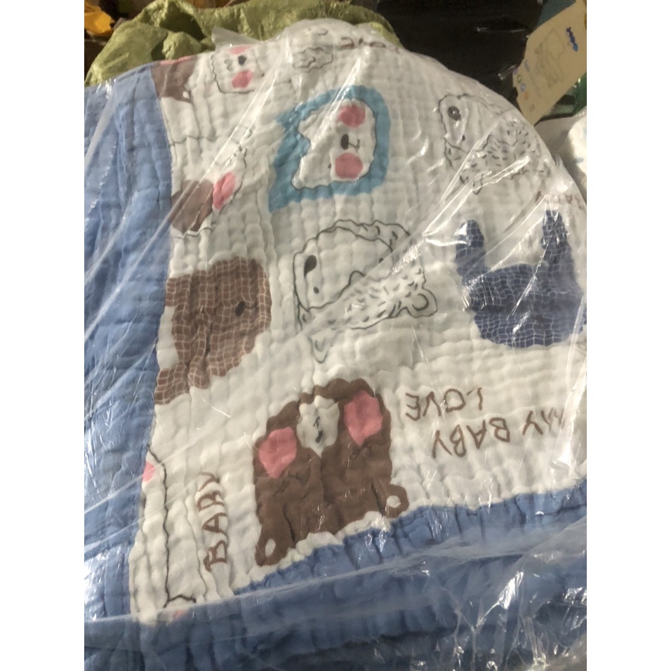 Khăm tắm, chăn đắp 6L có viền dày dặn hàng loại đẹp cho bé 110x110cm