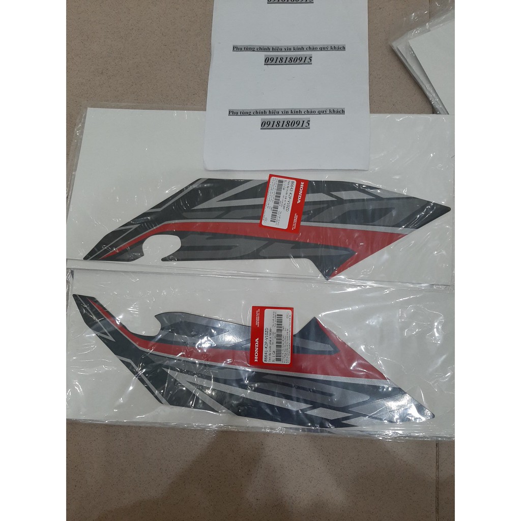 Tem yếm  Winner X đỏ đen chính hãng Honda (giá 1 bên)
