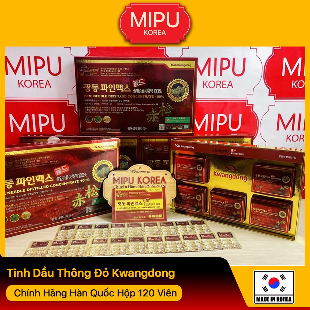 (Date 1/2025) Tinh Dầu Thông Đỏ Kwangdong Chính Hãng Hàn Quốc Hộp 120 Viên