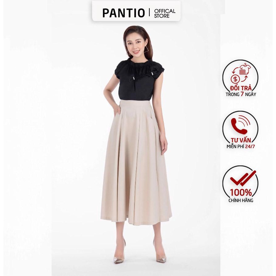 FAS32939 - Áo sơ mi vải thôi dây rút ngực trang trí - PANTIO