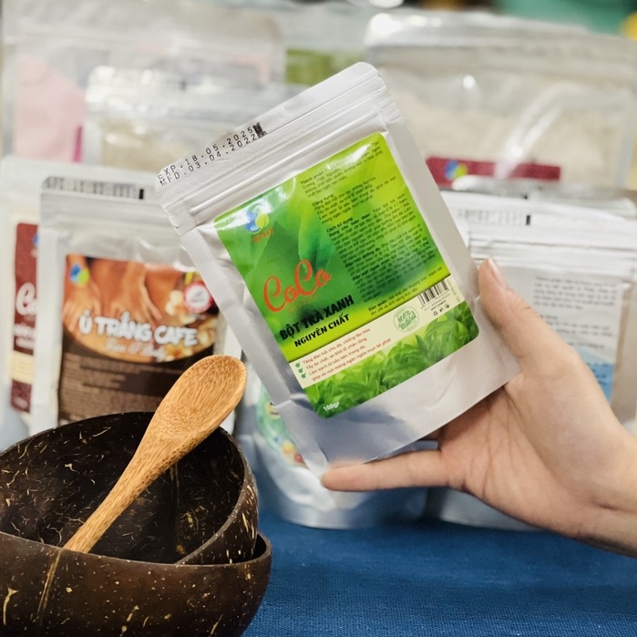 Túi 100g Bột trà xanh nguyên chất Beauty Queen .
