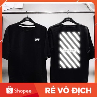 [RẺ VÔ ĐỊCH]  Áo Thun Phản Quang Nam Nữ unisex cổ tròn tay lỡ dáng rộng OFF-WHITE Cotton 75% làm áo đôi áo nhóm